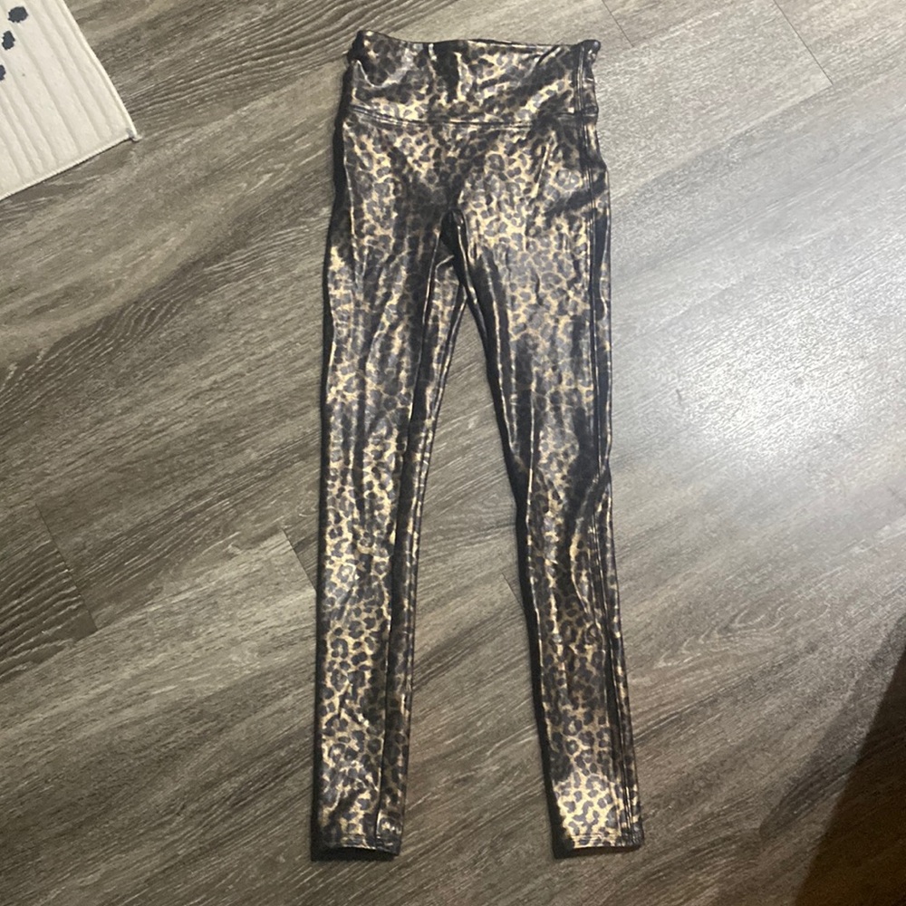 Spanx faux leather leopard leggings